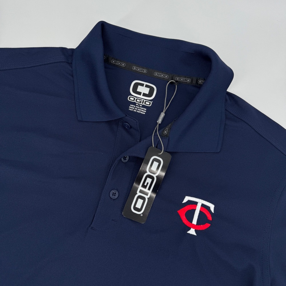 NEW OGIO Minnesota Twins Blue Embroidered Polo Shirt MLB Baseball Medium NWT